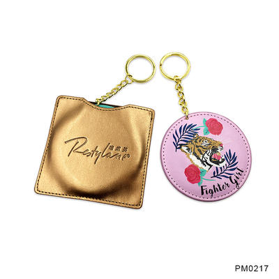 Promotional gift PU mirror keychain for Girl's Birthday