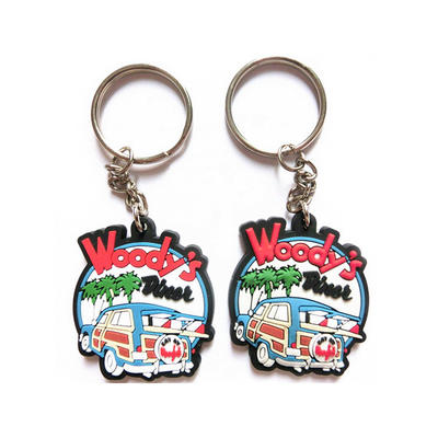 Custom PVC Keychain Promotional Gift Car Shape Key Chain Cute Cartoon Keyring
