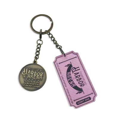 Promotional gift Acrylic Keychain Custom Round Souvenir Metal Stamped Keychain