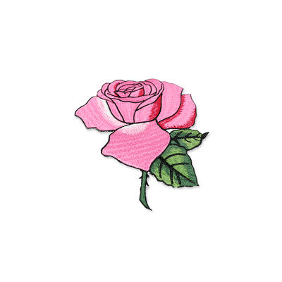 Wholesale Custom 3D Fabric Patch Embroidery Flower Rose Patch For Clothes