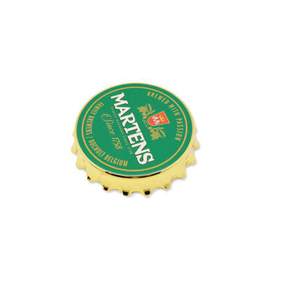 Custom Round Cap Shape Beer Bottle Opener With Fridge Magnet