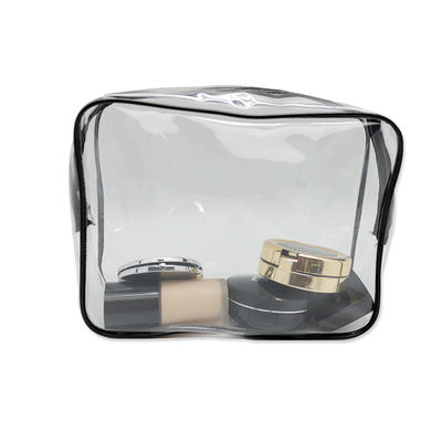 New Medium Transparent Plastic PVC Travel Cosmetic Toiletry Zip Bag